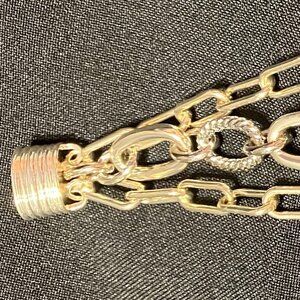 Stella Rose Gold and Silver Toned 3 Chain Bracelet (13")